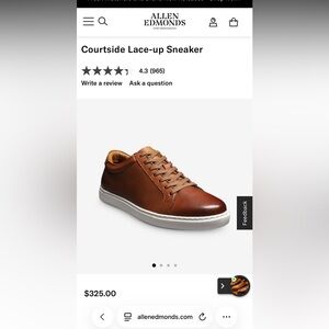 Allen Edmonds Courtside Lace-up Sneaker - BRAND NEW SIZE 11